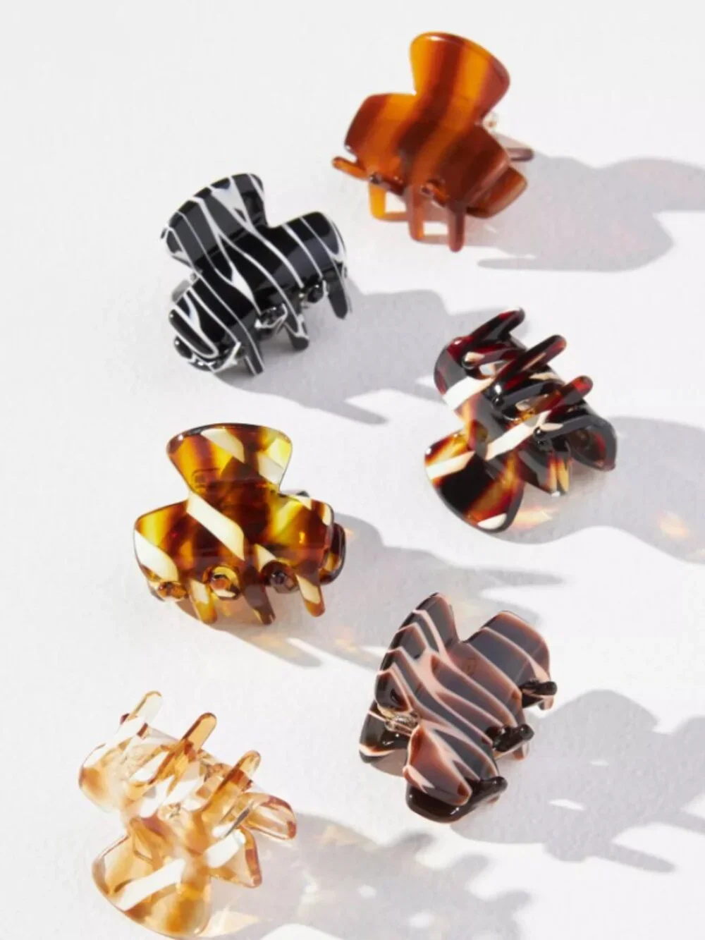 Anthropologie Speckled Mini Hair Clip Set